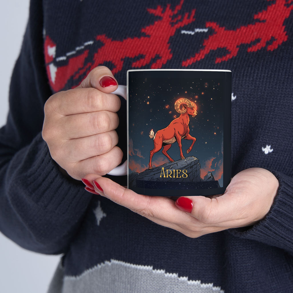 Aries Zodiac Mug — Aries Constellation Ceramic Coffee Cup (11oz, 15oz)