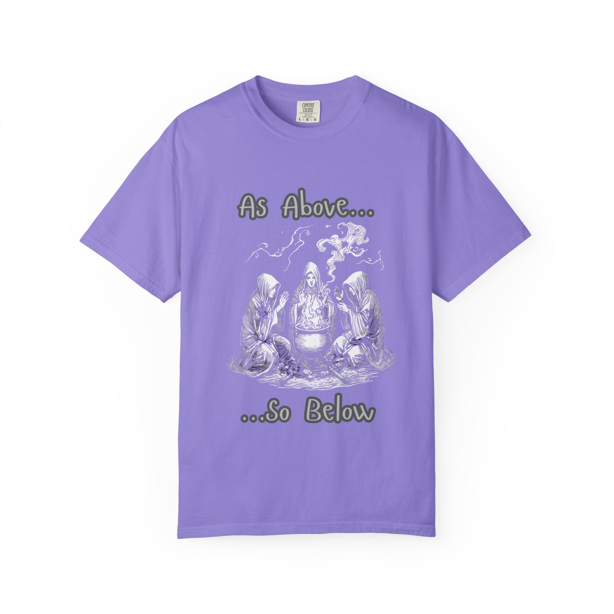 As Above So Below Ritual Scene T-Shirt | Occult Witchcraft Illustration