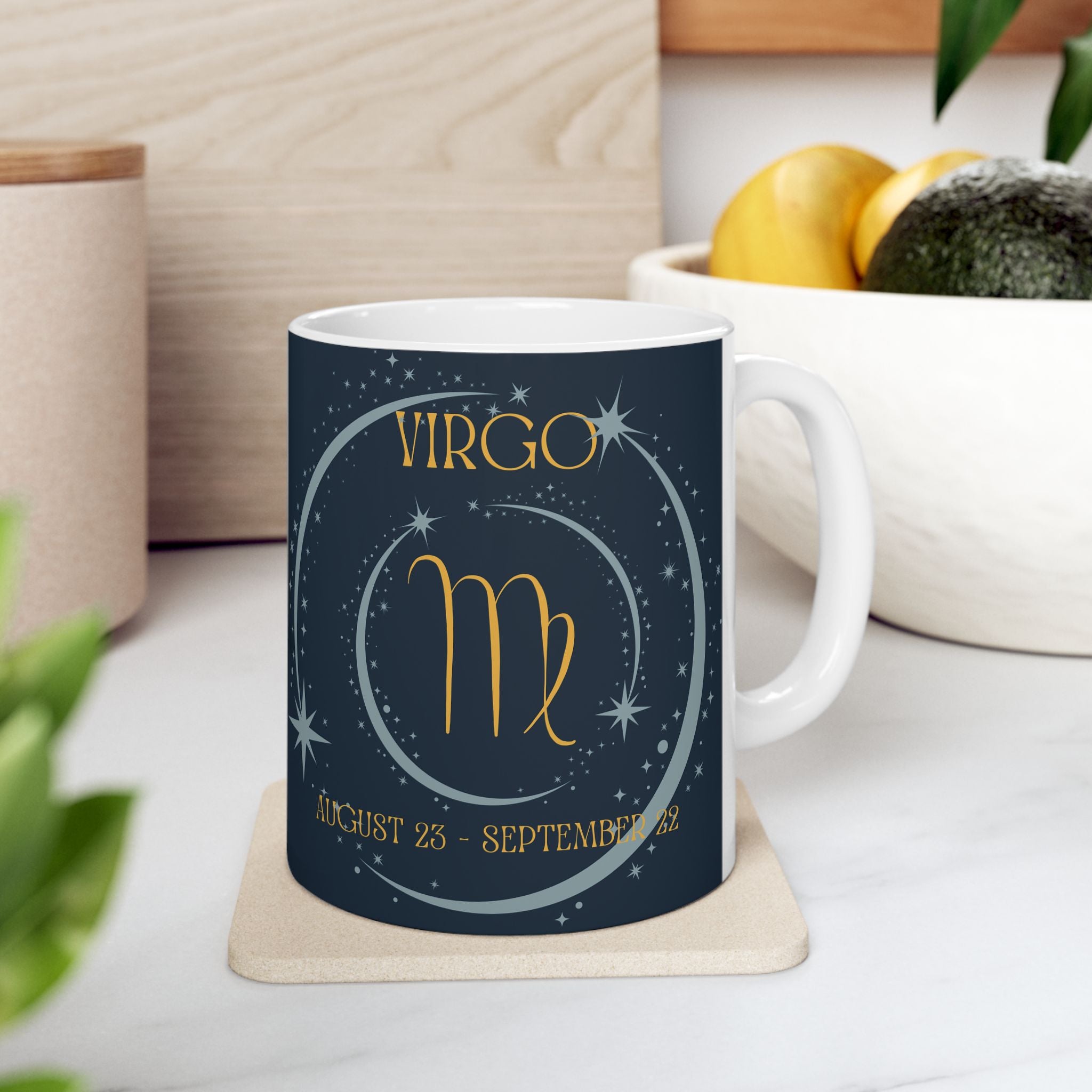 Virgo Constellation Ceramic Mug — Zodiac Astrology Coffee Cup (August–September)