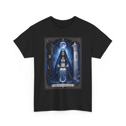 The High Priestess Tarot T-Shirt — Mystical Moon Spiritual Tee