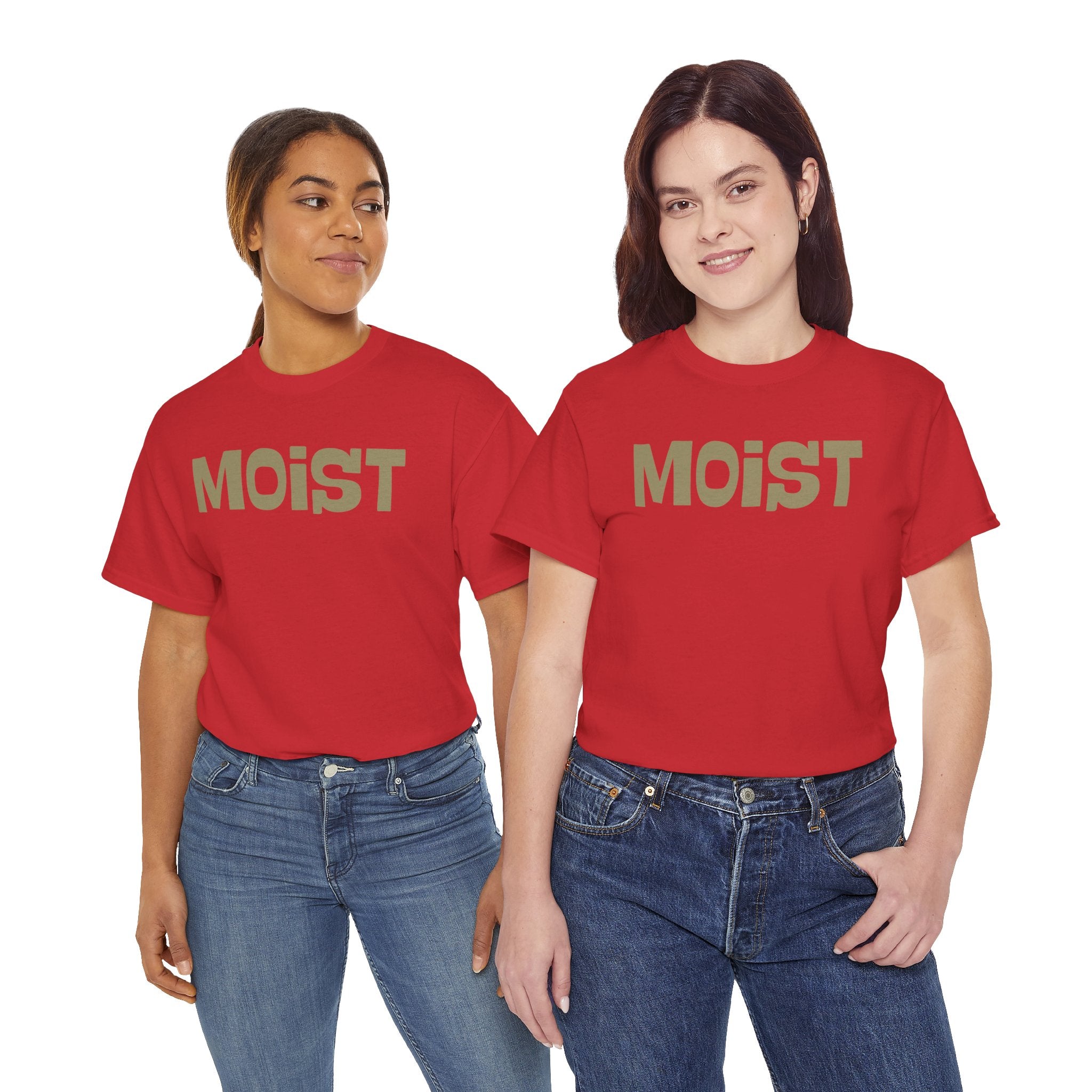 Moist Graphic Tee — Funny Bold Text Shirt