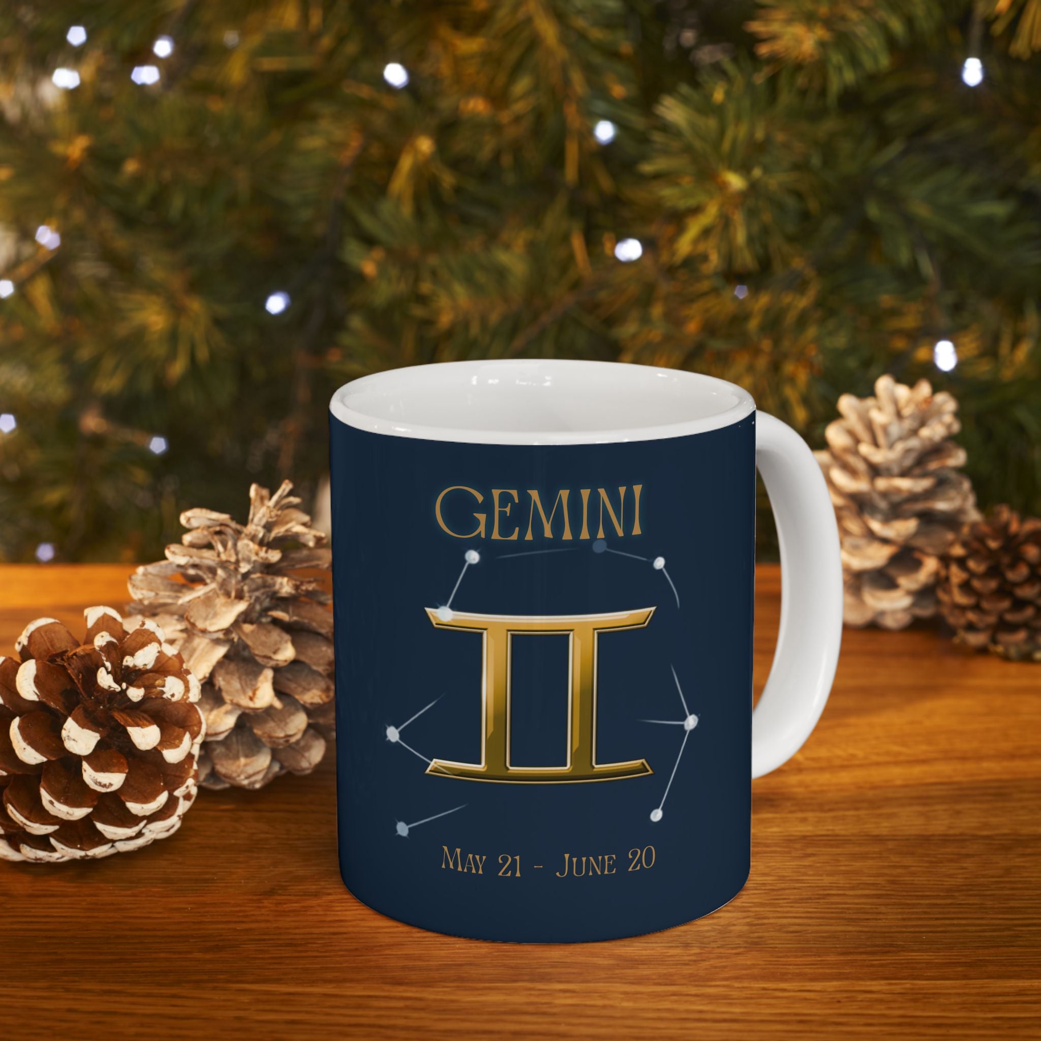 Gemini Constellation Ceramic Mug — Zodiac Astrology Coffee Cup (11oz/15oz)