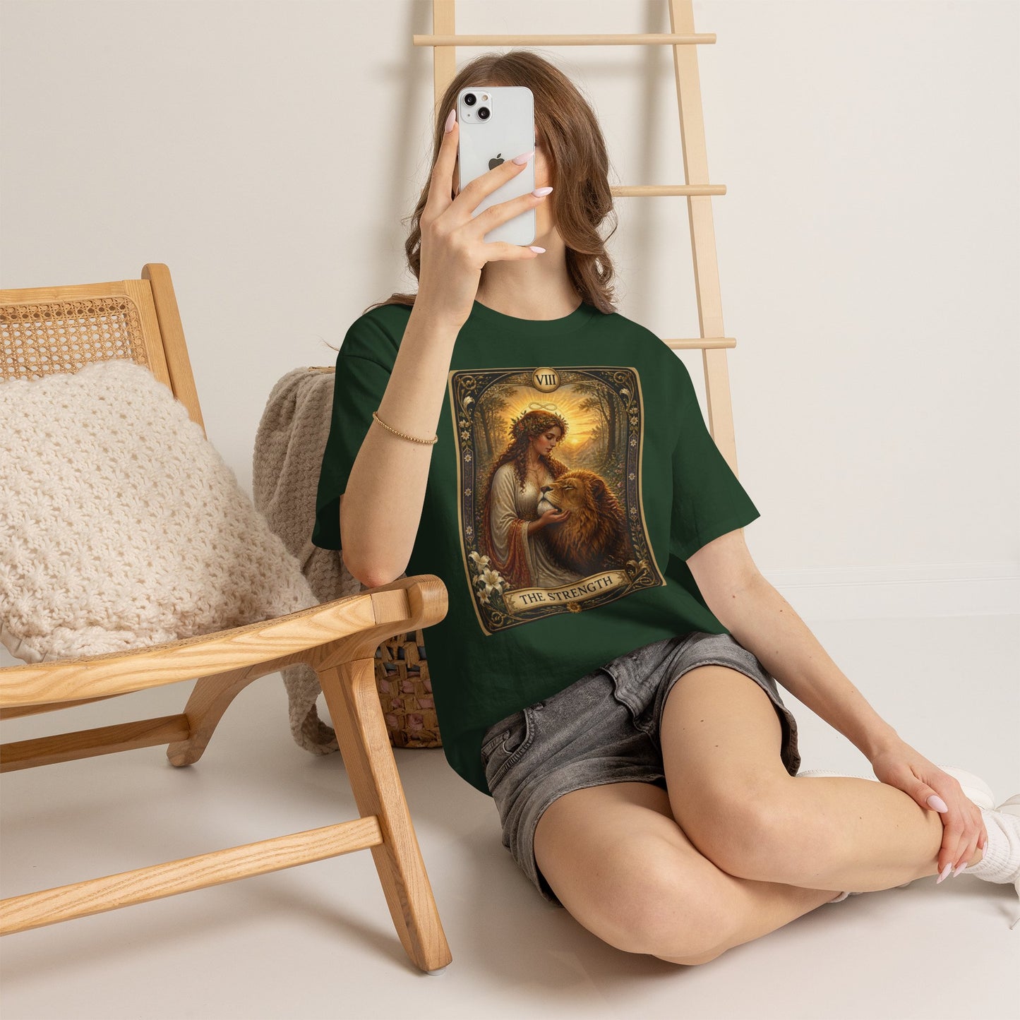 Tarot 'The Strength' T-Shirt — Mystical Lion Woman Card Tee