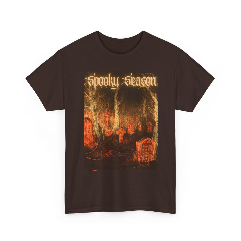 Spooky Season Graveyard Tee | Halloween Cemetery Retro Horror Shirt
