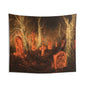 Graveyard Glow Tapestry — Haunted Cemetery Wall Art for Halloween