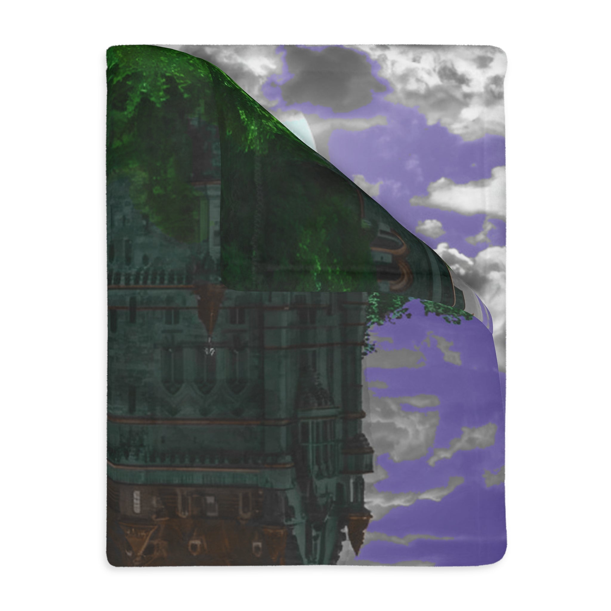 Moonlit Castle Velveteen Blanket — Gothic Fantasy Microfiber Throw