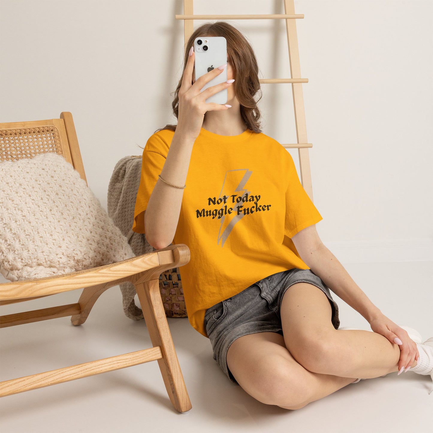 T-Shirt — "Not Today Muggle F***er" Lightning Bolt Graphic Tee