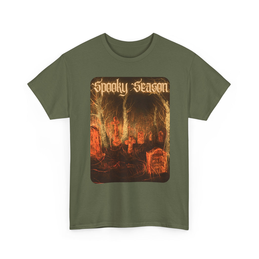 Spooky Season Graveyard Tee | Halloween Cemetery Retro Horror Shirt