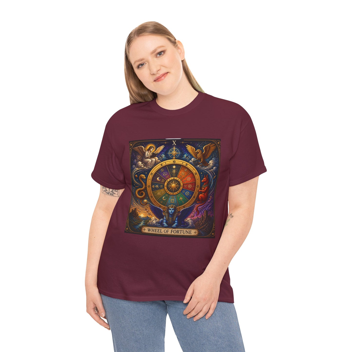 Wheel of Fortune Tarot T-Shirt — Mystical Astrology Card Tee