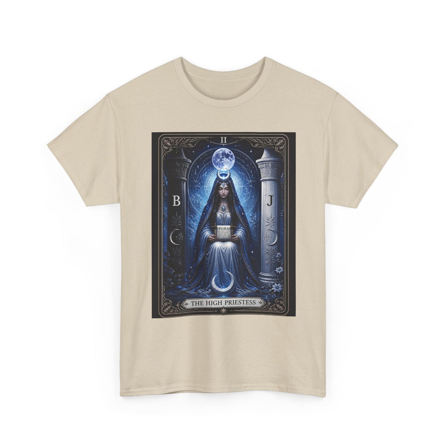 The High Priestess Tarot T-Shirt — Mystical Moon Spiritual Tee