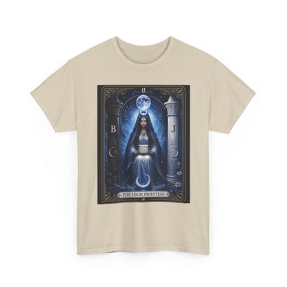 The High Priestess Tarot T-Shirt — Mystical Moon Spiritual Tee