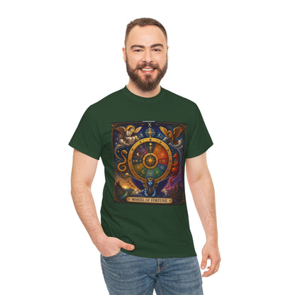 Wheel of Fortune Tarot T-Shirt — Mystical Astrology Card Tee
