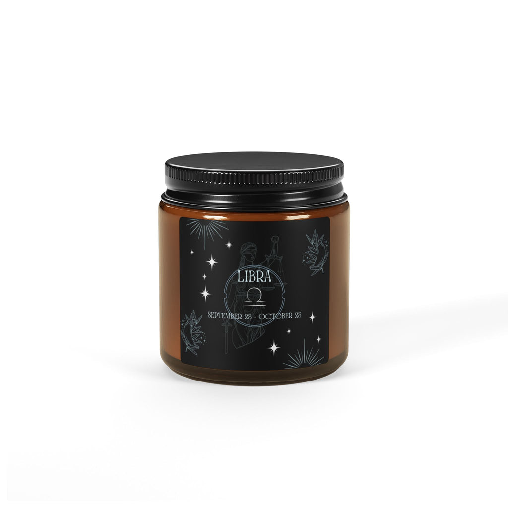 Libra Zodiac Soy Candle — Amber Jar Aromatherapy Candle (Scented)