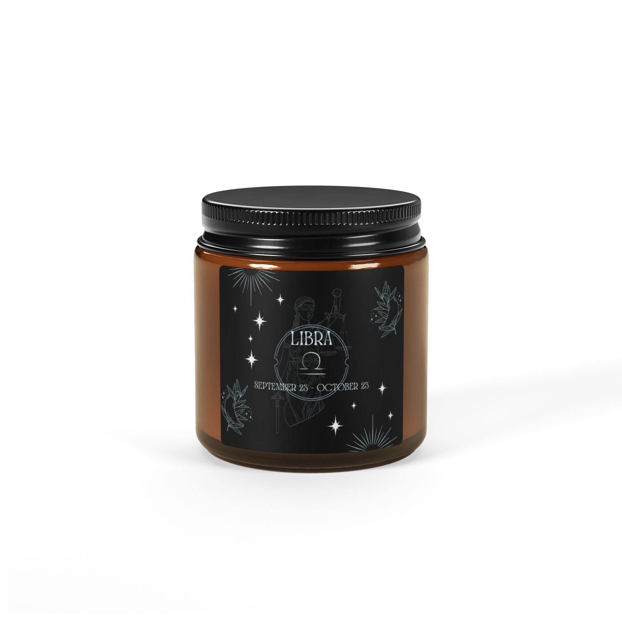 Libra Zodiac Soy Candle — Amber Jar Aromatherapy Candle (Scented)