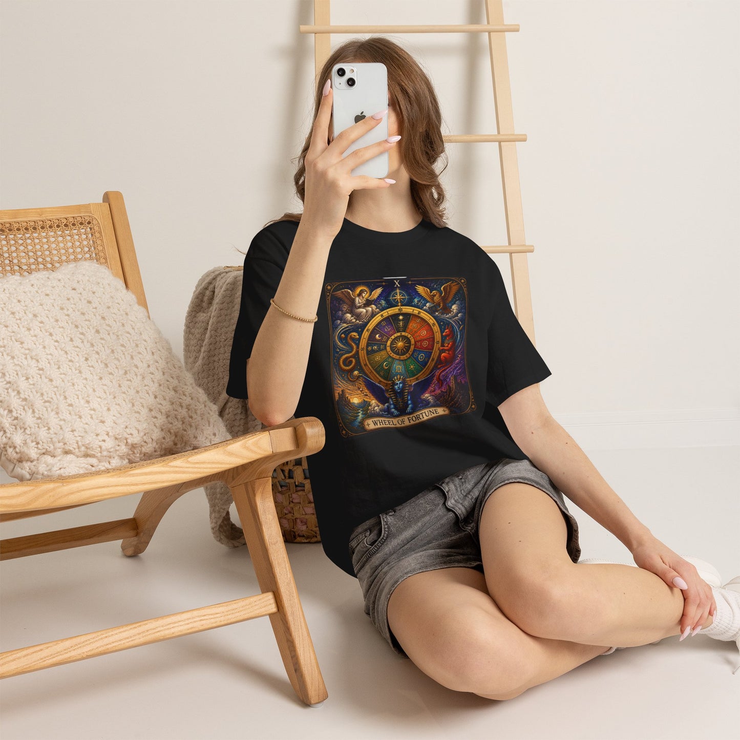 Wheel of Fortune Tarot T-Shirt — Mystical Astrology Card Tee
