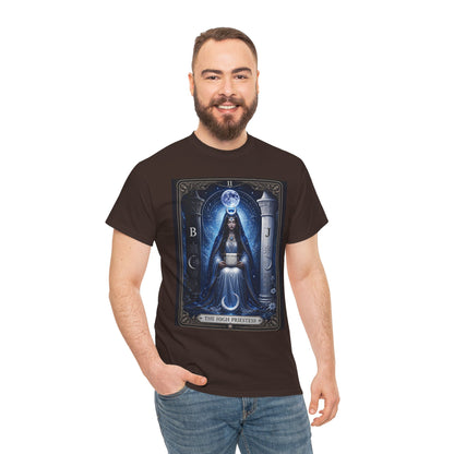 The High Priestess Tarot T-Shirt — Mystical Moon Spiritual Tee