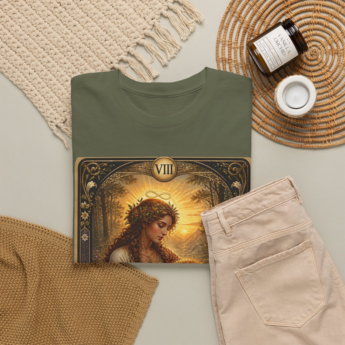 Tarot 'The Strength' T-Shirt — Mystical Lion Woman Card Tee