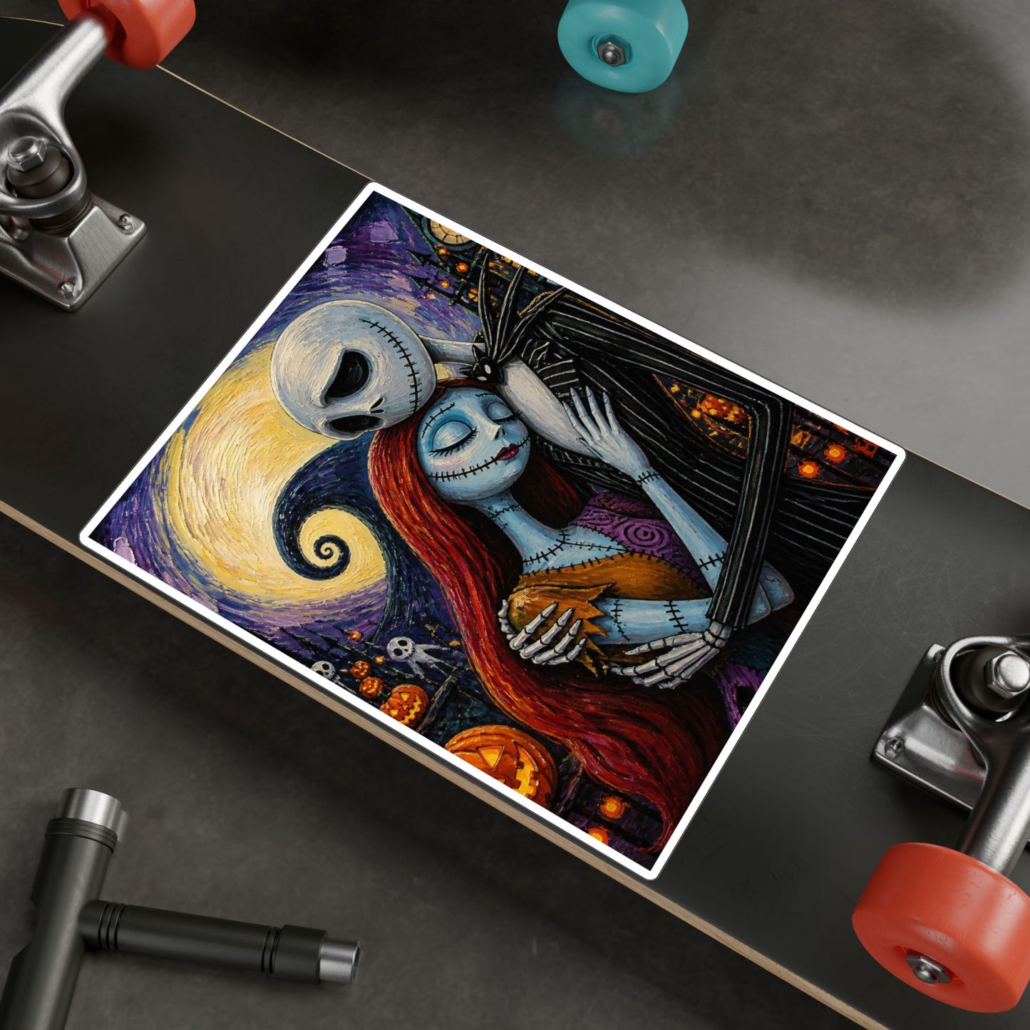 Kiss-Cut Vinyl Decal — Gothic Romantic Jack & Sally Nightmare Design