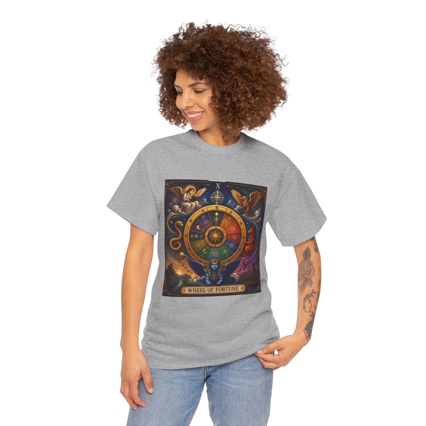 Wheel of Fortune Tarot T-Shirt — Mystical Astrology Card Tee