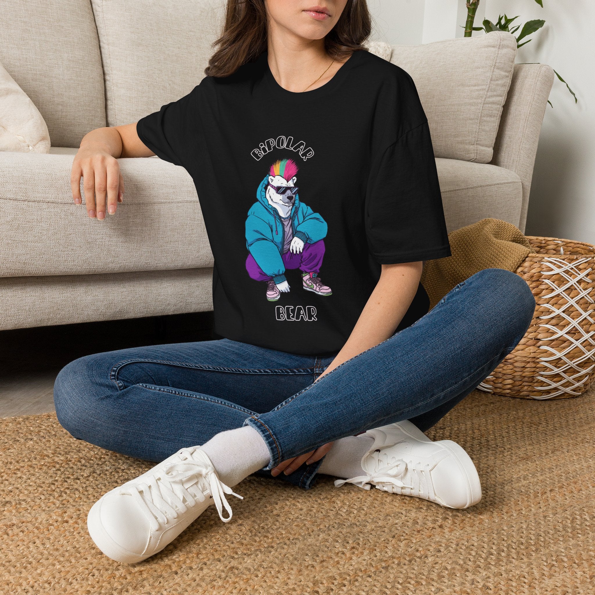 Bipolar Bear T Shirt | Retro Neon Streetwear