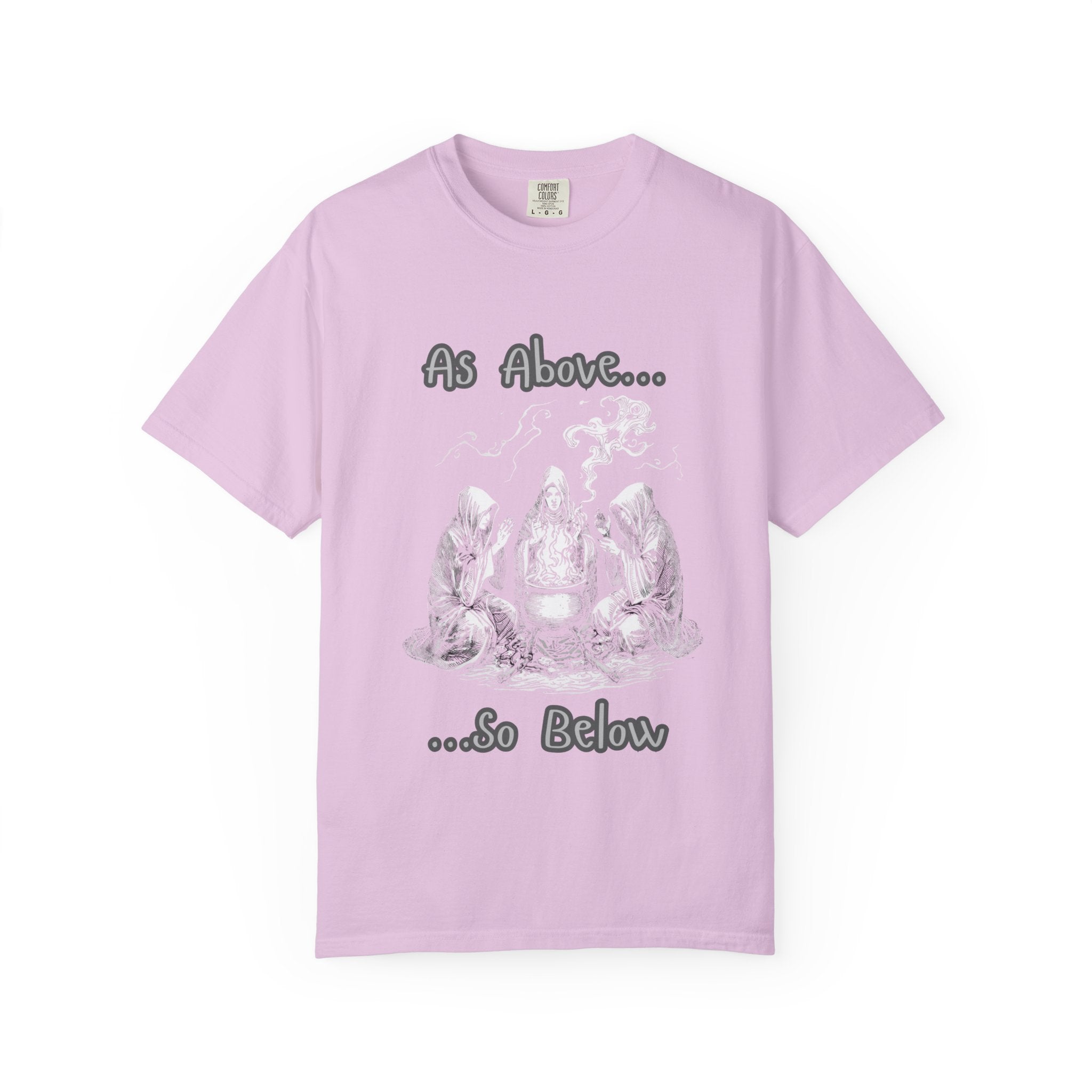 As Above So Below Ritual Scene T-Shirt | Occult Witchcraft Illustration