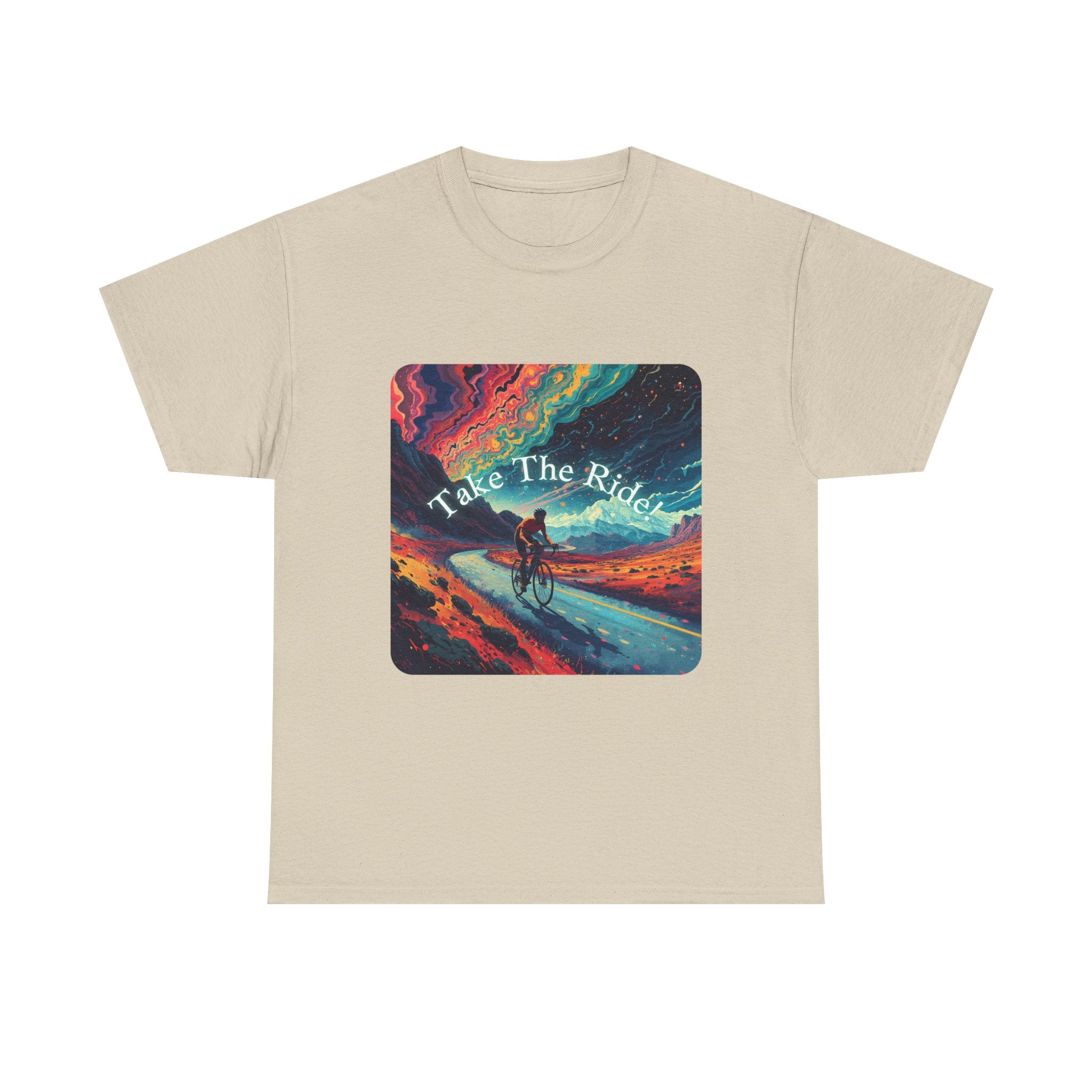 Take The Ride bicycle sunset design Tee | cycling shirt, adventure graphic