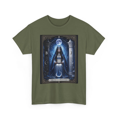 The High Priestess Tarot T-Shirt — Mystical Moon Spiritual Tee