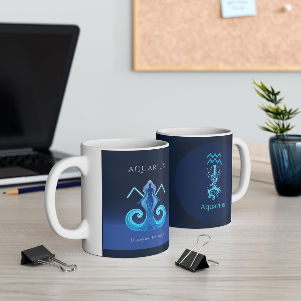 Aquarius Zodiac Ceramic Mug – Zodiac Coffee Cup