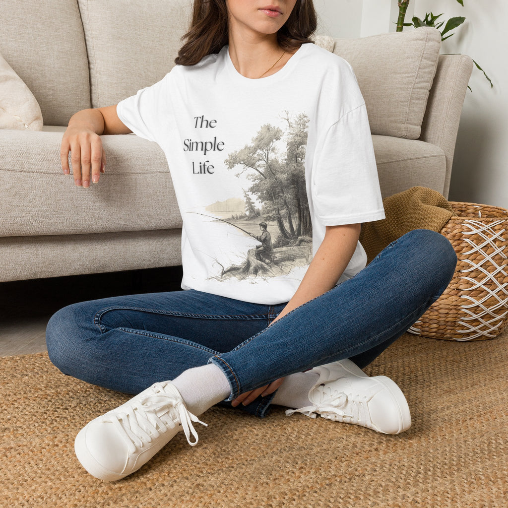 The Simple Life T-Shirt | Rustic Lakeside Landscape, Calm Nature Design