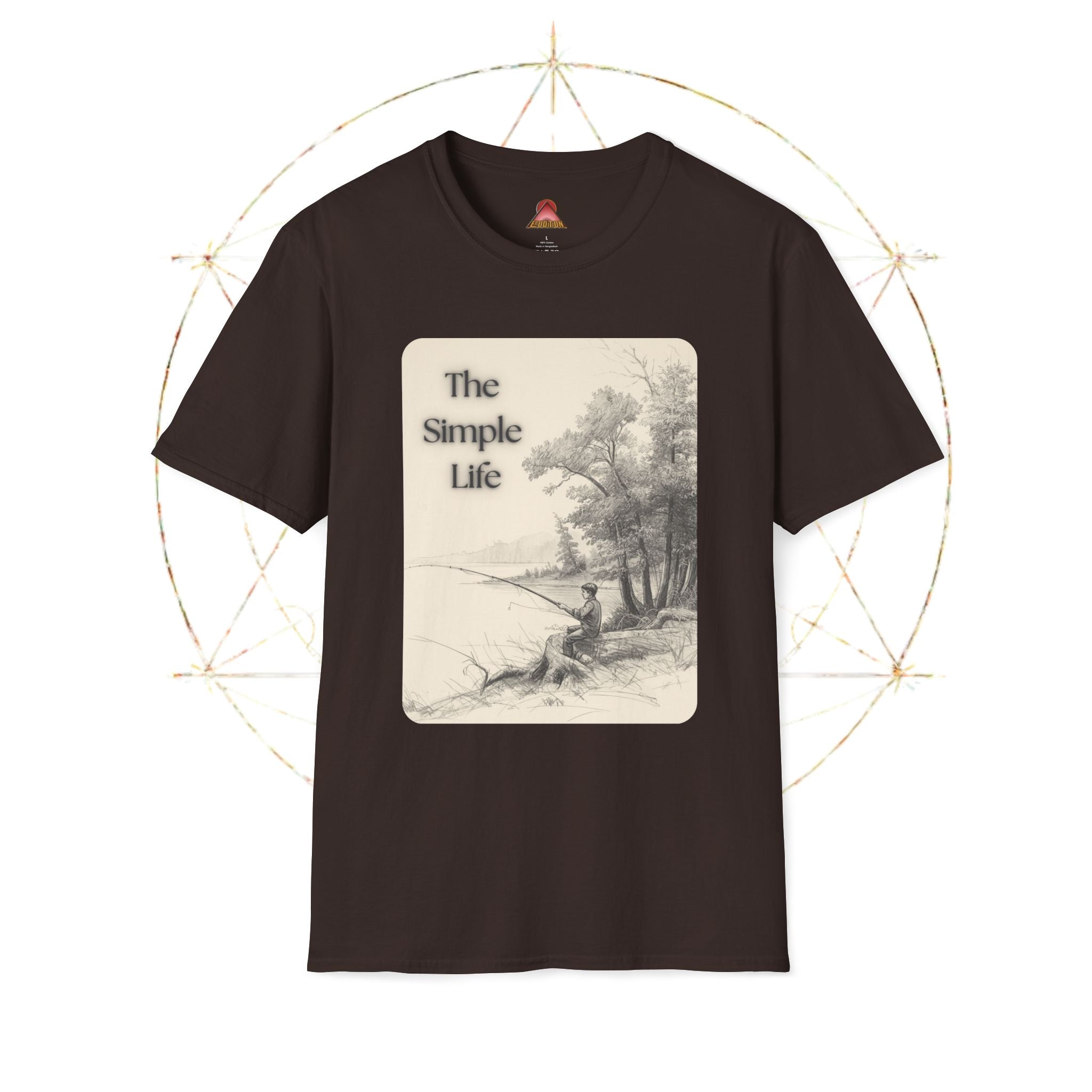 The Simple Life T-Shirt | Vintage Lake Fishing Scene, Retro Nature Illustration