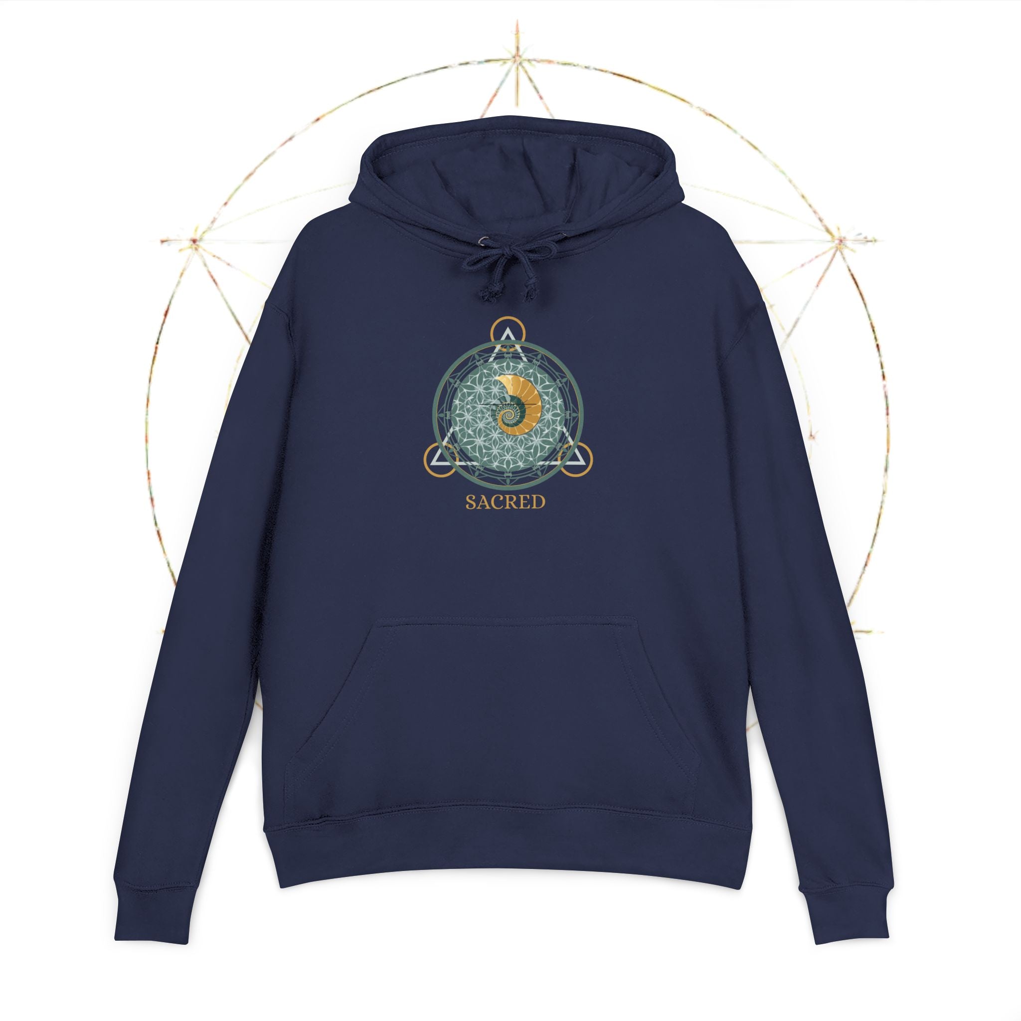 Geometric Mandala Nautilus Hoodie | Geometric Mandala, Crescent Moon