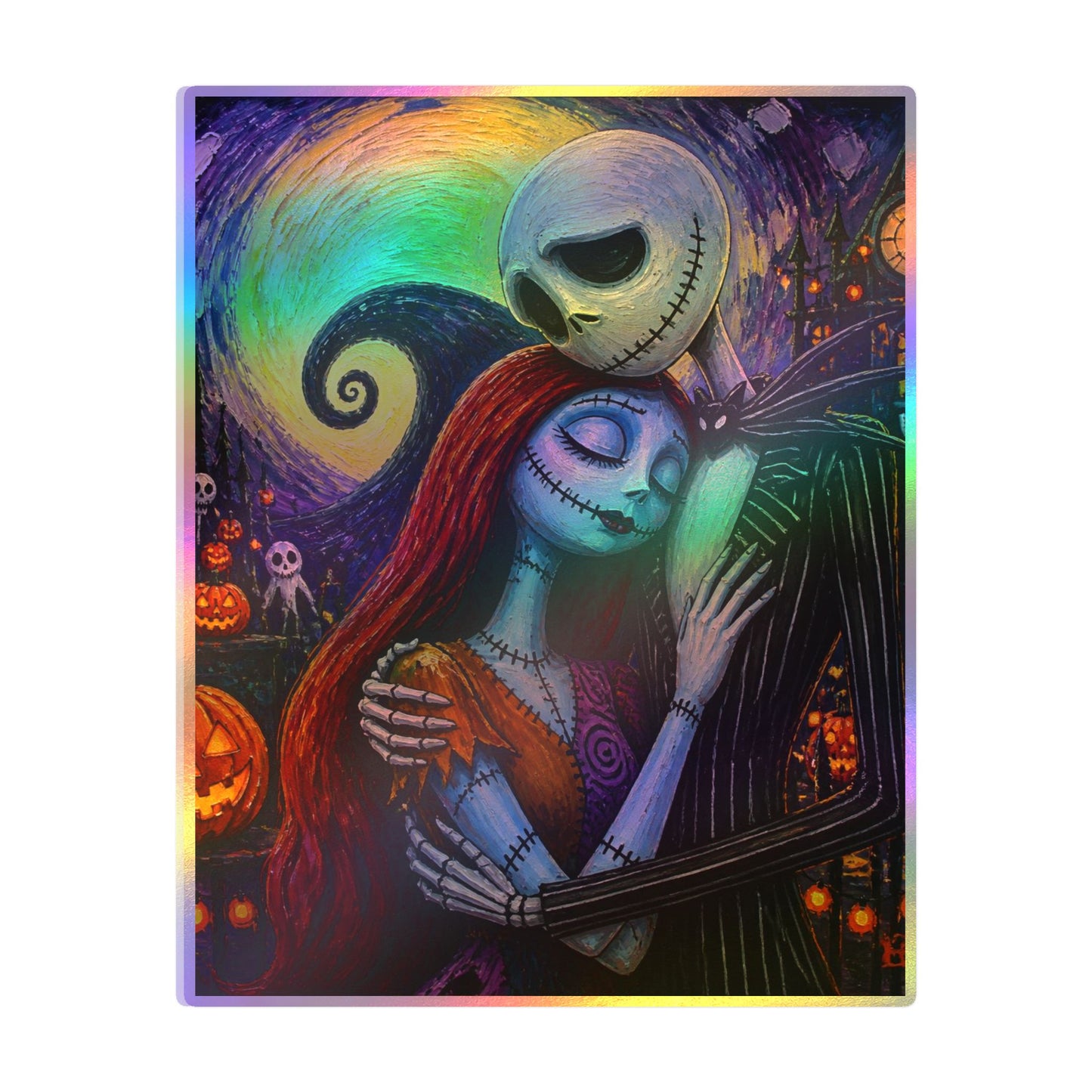 Kiss-Cut Vinyl Decal — Gothic Romantic Jack & Sally Nightmare Design