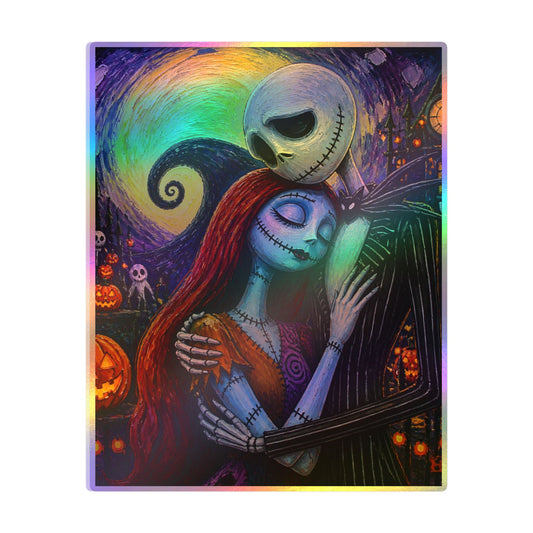 Kiss-Cut Vinyl Decal — Gothic Romantic Jack & Sally Nightmare Design