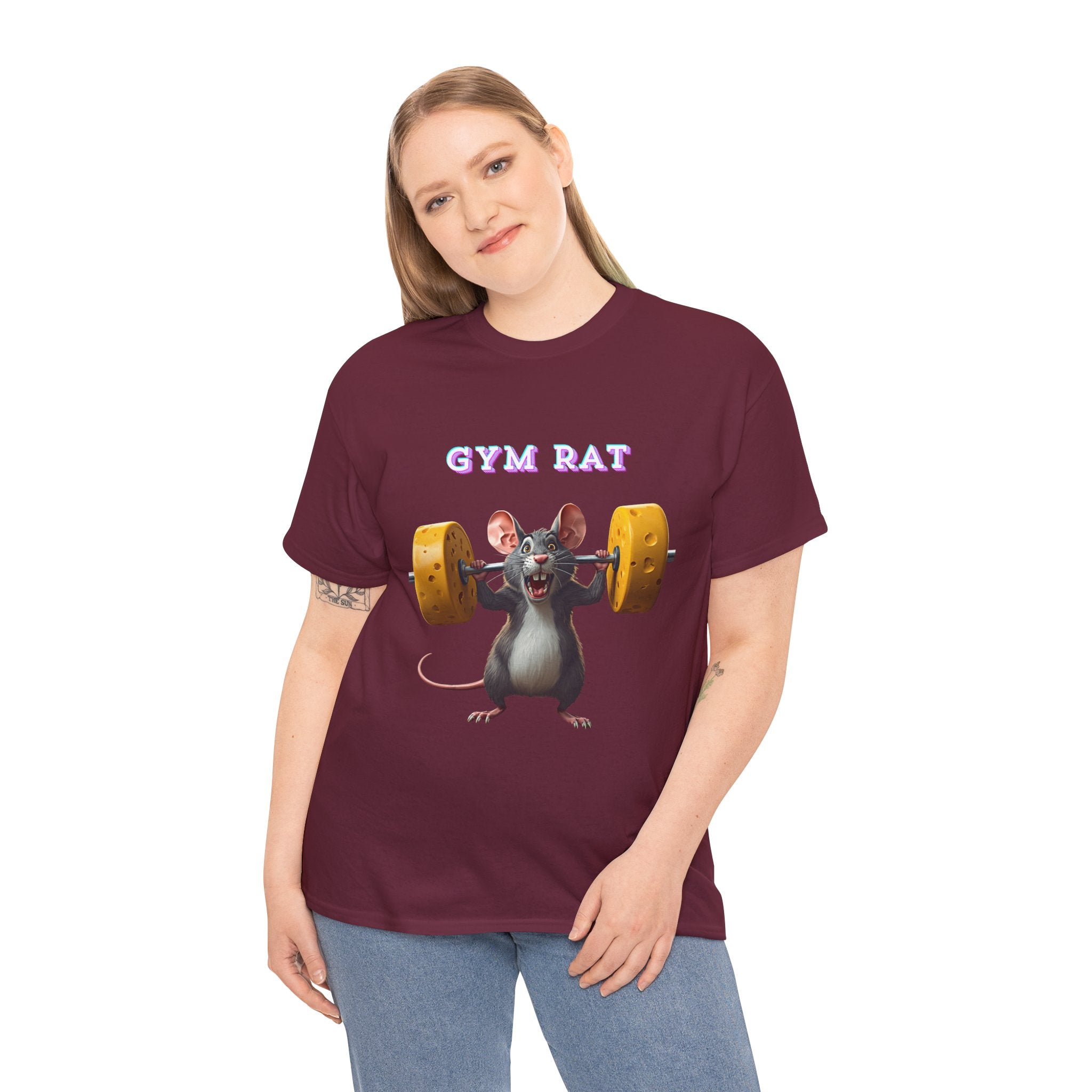 Gym Rat T-Shirt — Rat Weightlifting Tee for Fitness Fans