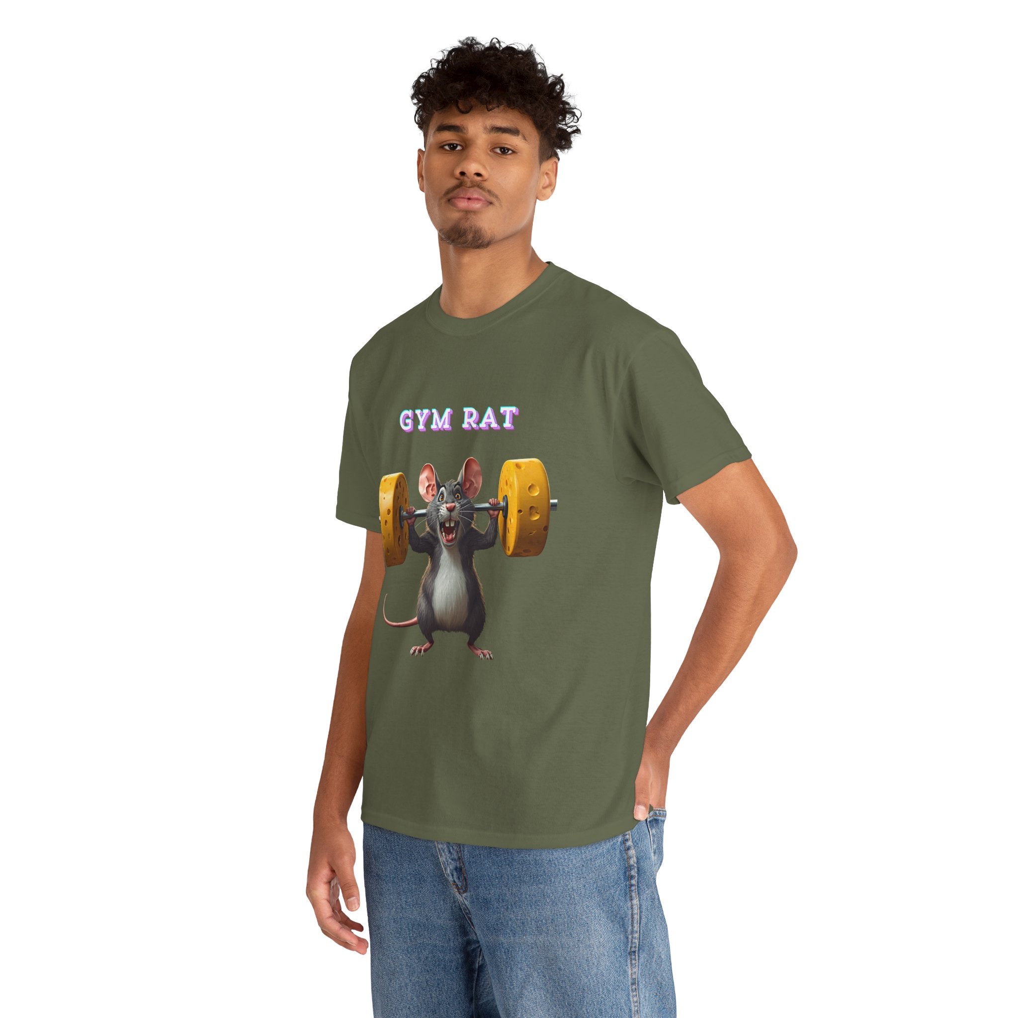 Gym Rat T-Shirt — Rat Weightlifting Tee for Fitness Fans