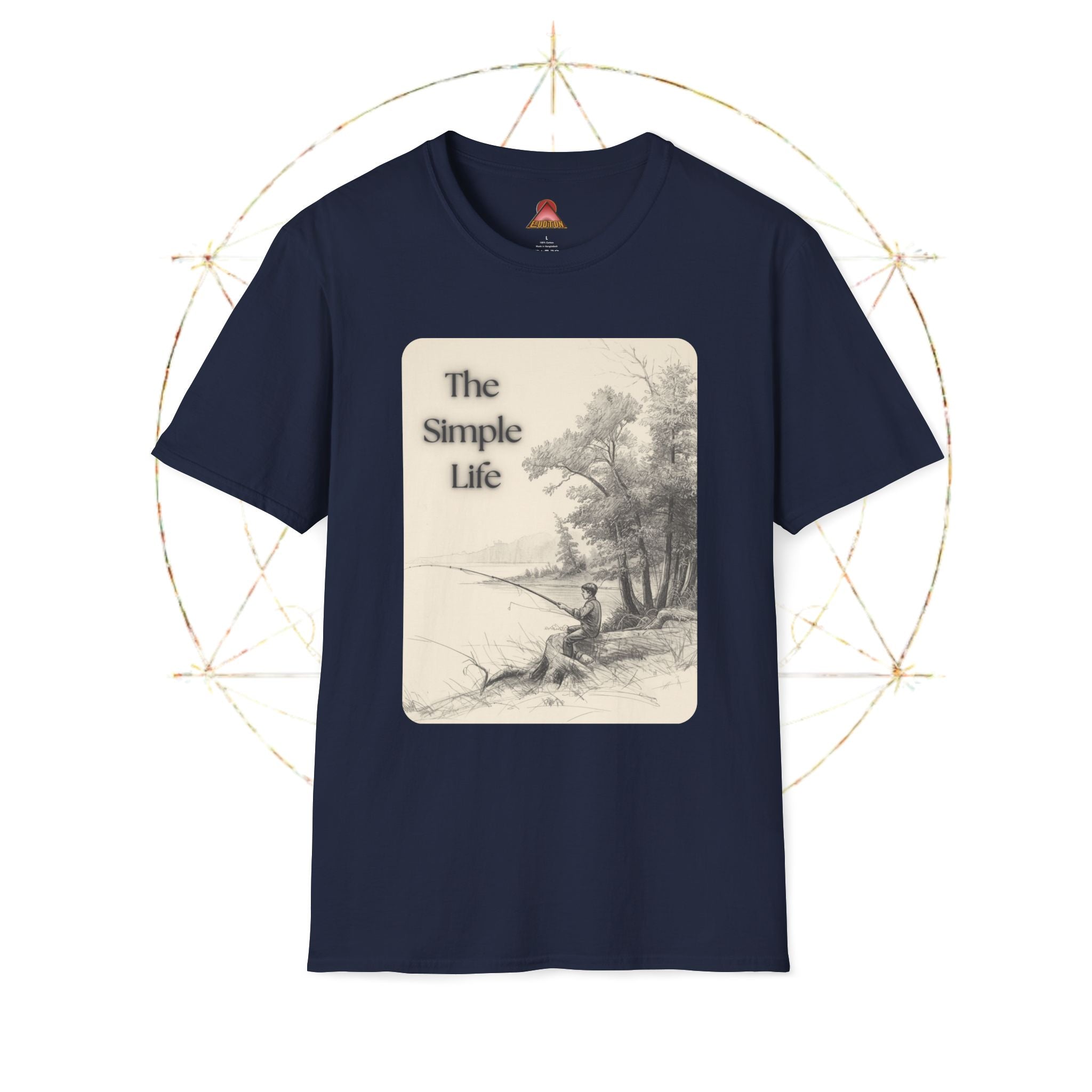 The Simple Life T-Shirt | Vintage Lake Fishing Scene, Retro Nature Illustration