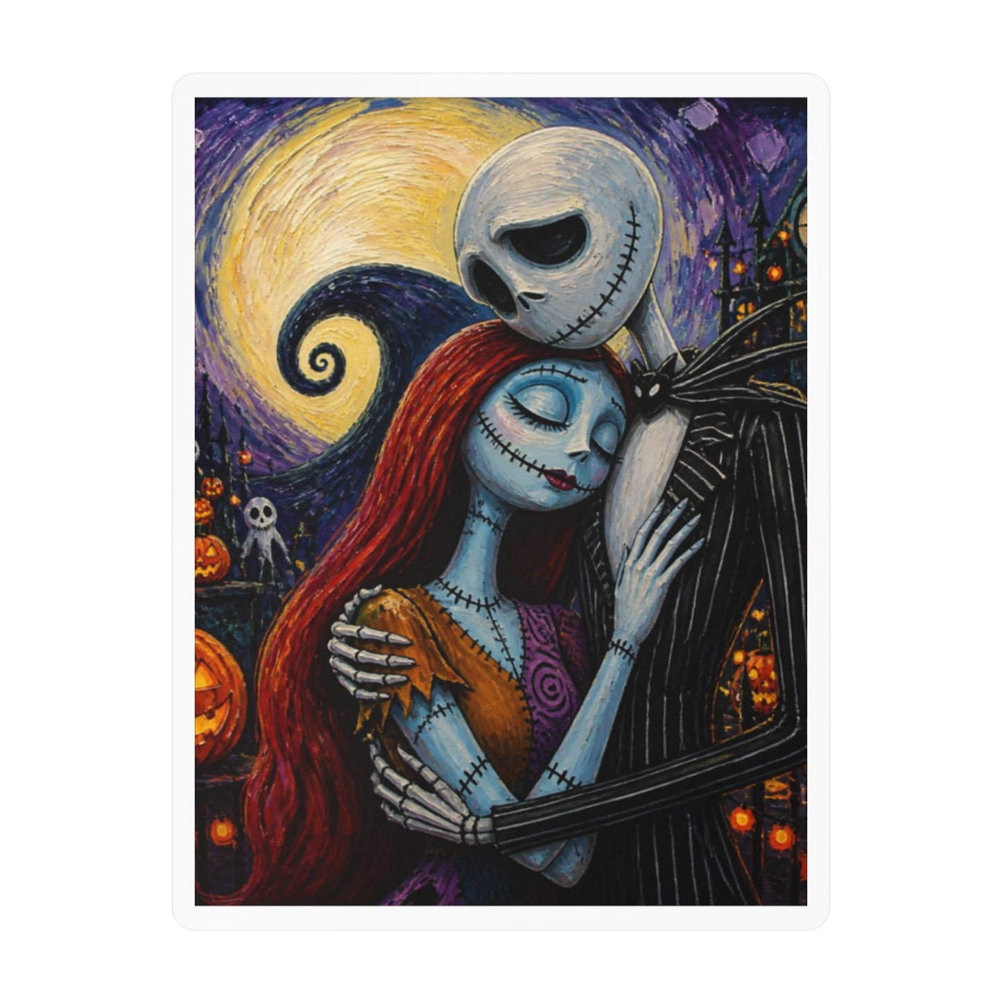Kiss-Cut Vinyl Decal — Gothic Romantic Jack & Sally Nightmare Design