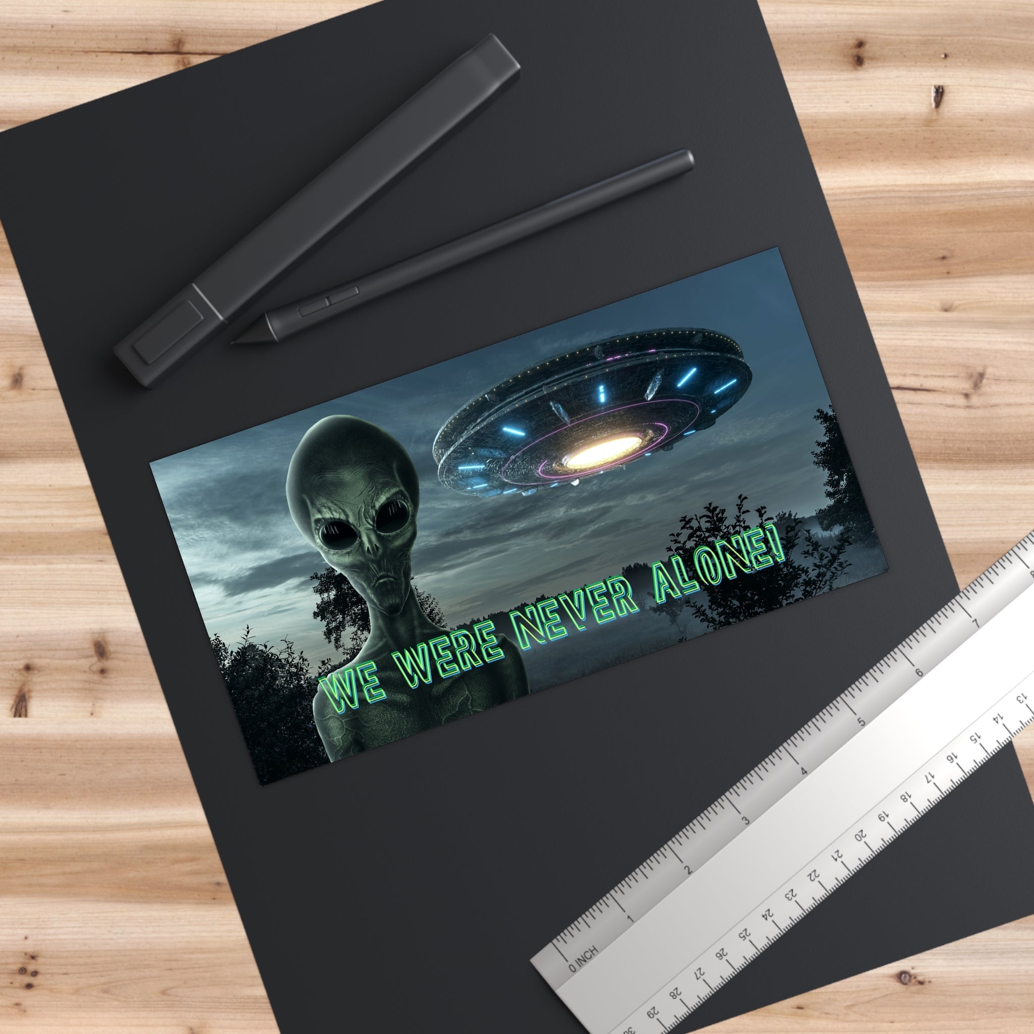 Alien UFO Bumper Sticker — UAP Bumper Sticker - Erudition Designs