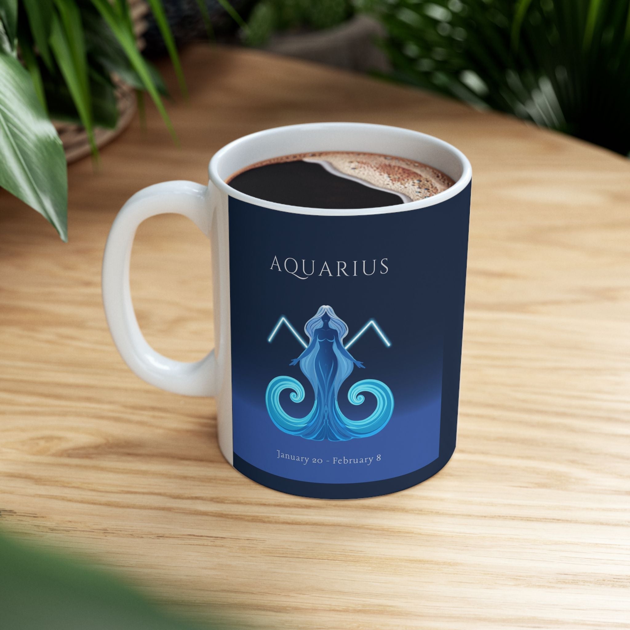 Aquarius Zodiac Ceramic Mug – Zodiac Coffee Cup - Erudition Designs
