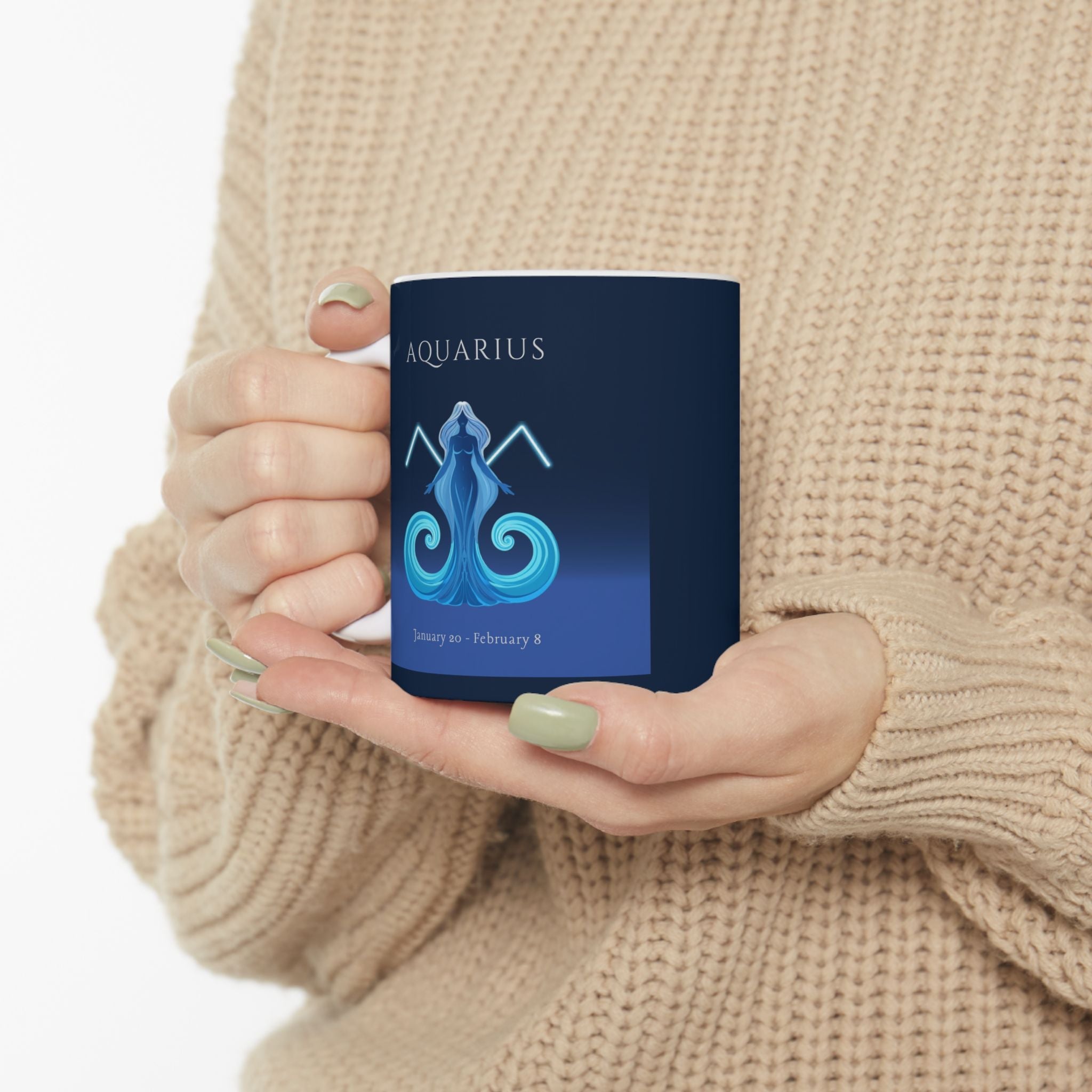 Aquarius Zodiac Ceramic Mug – Zodiac Coffee Cup - Erudition Designs