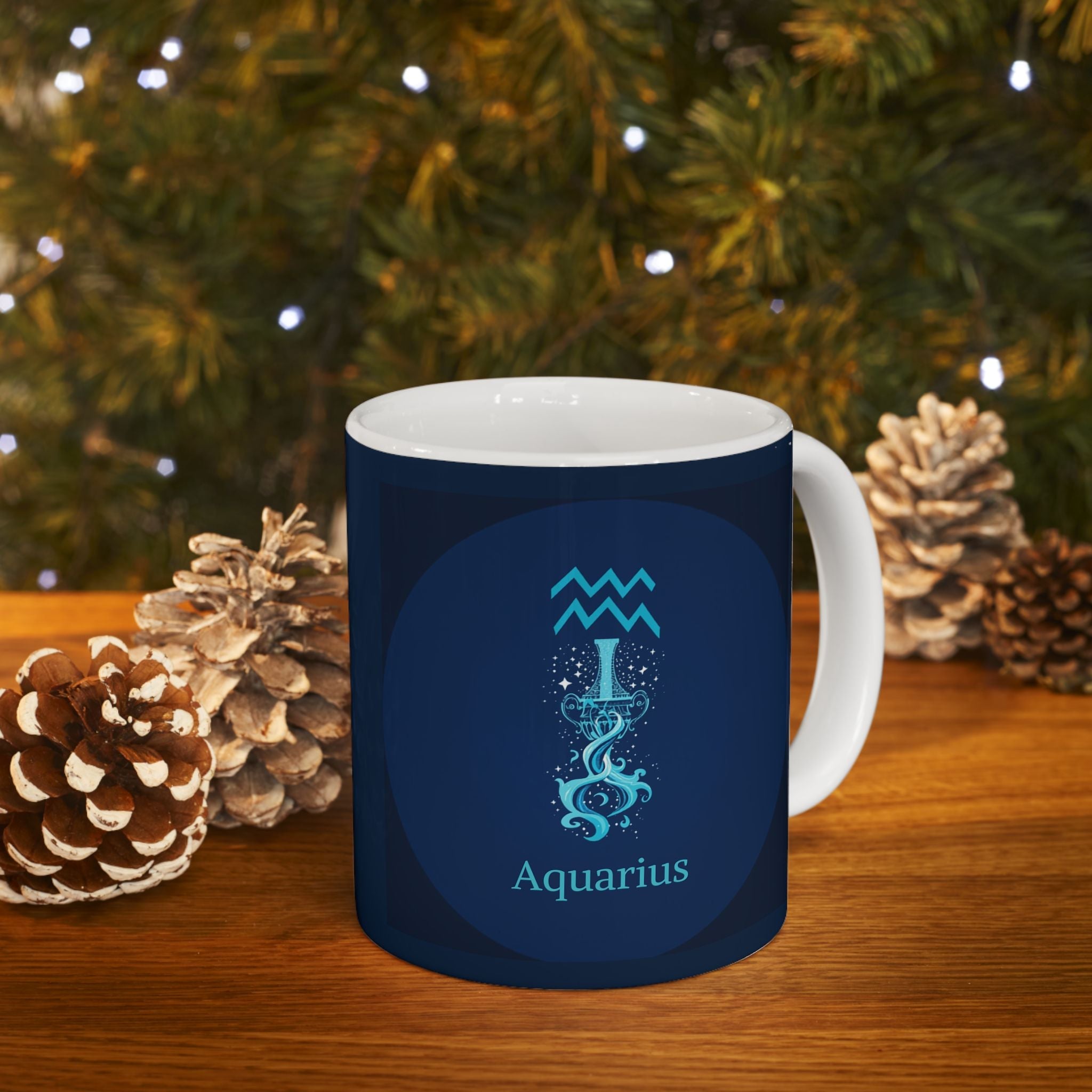 Aquarius Zodiac Ceramic Mug – Zodiac Coffee Cup - Erudition Designs