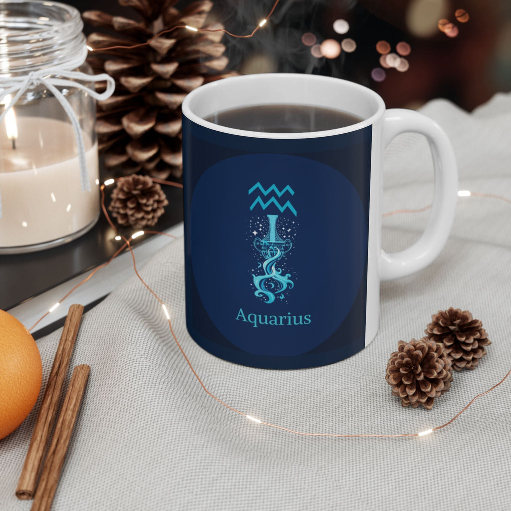 Aquarius Zodiac Ceramic Mug – Zodiac Coffee Cup - Erudition Designs