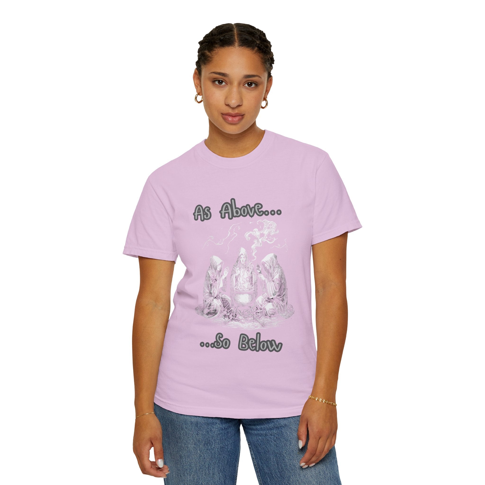 As Above So Below Ritual Scene T-Shirt | Occult Witchcraft Illustration - Erudition Designs