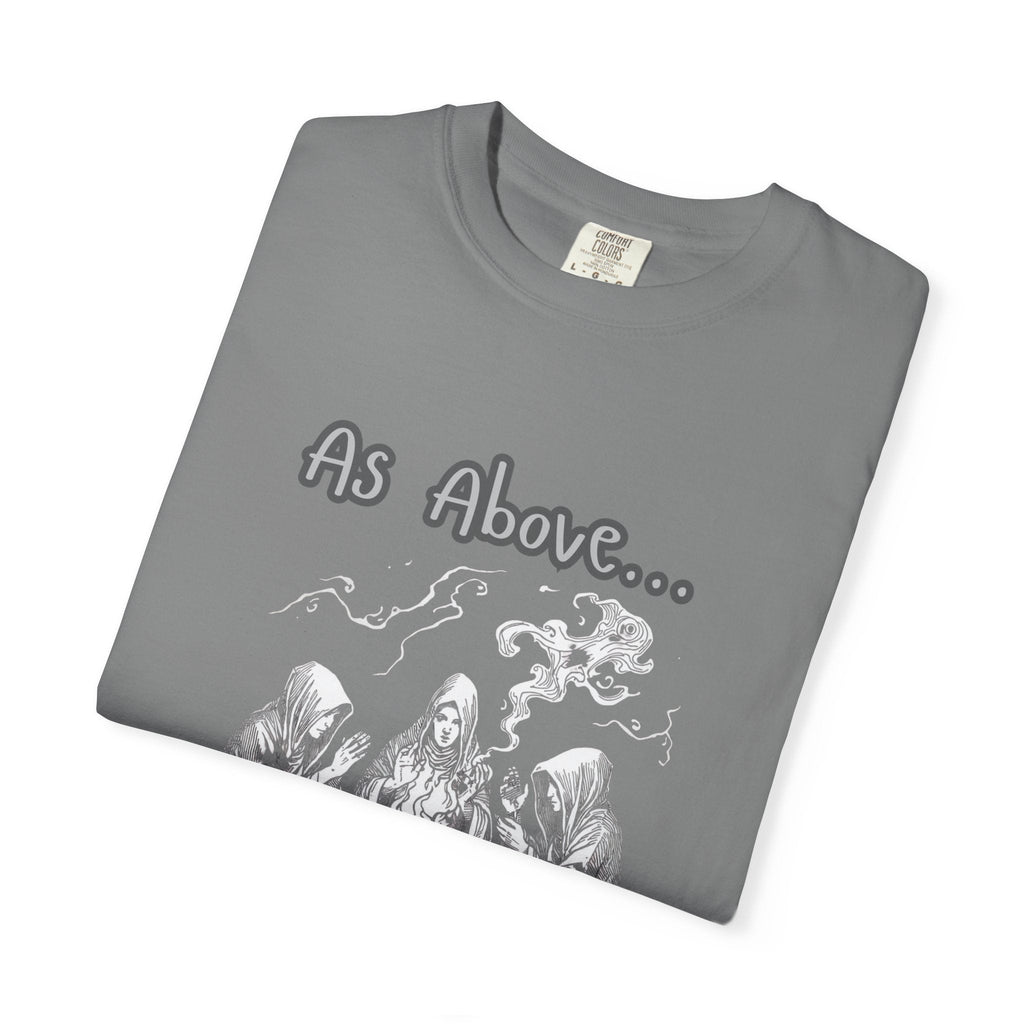 As Above So Below Ritual Scene T-Shirt | Occult Witchcraft Illustration - Erudition Designs