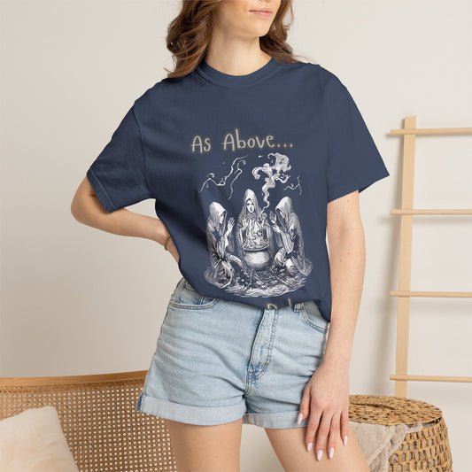 As Above So Below Ritual Scene T-Shirt | Occult Witchcraft Illustration - T-Shirt - Printify