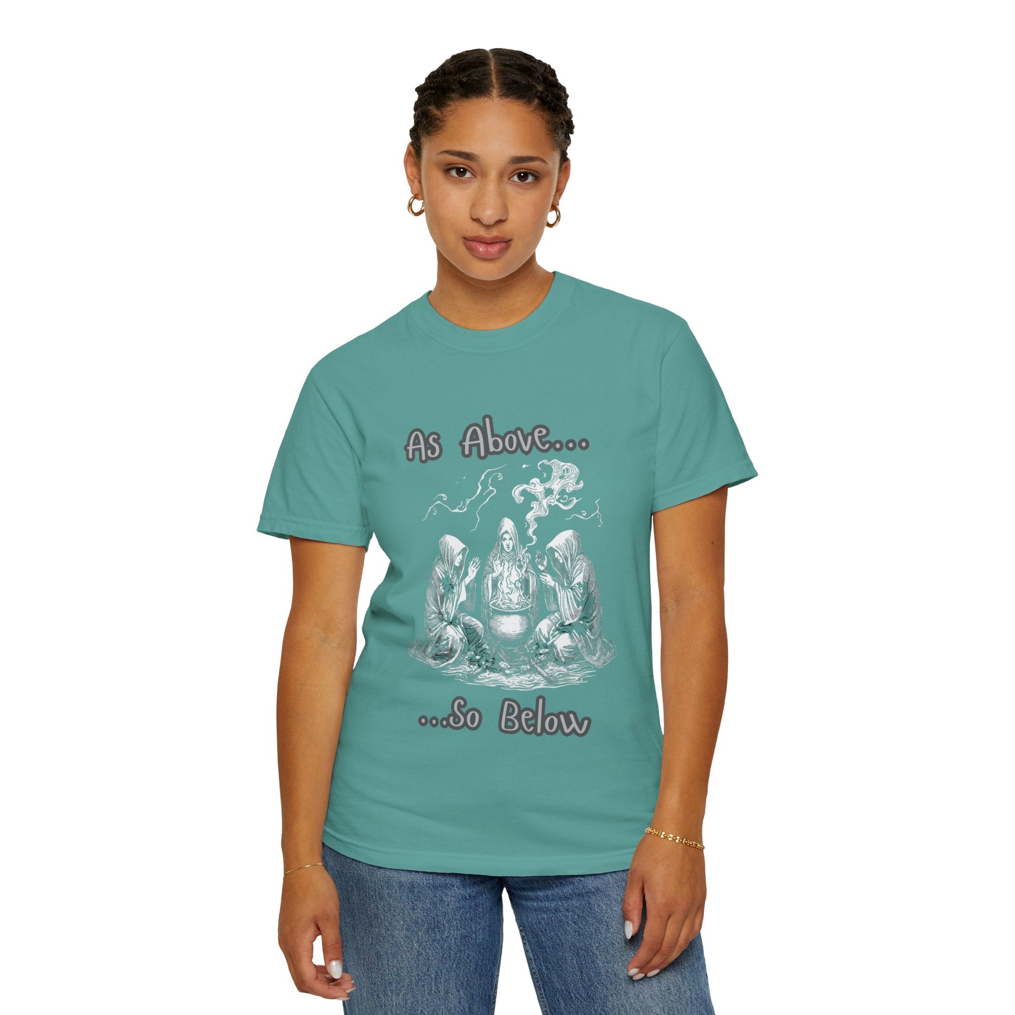 As Above So Below Ritual Scene T-Shirt | Occult Witchcraft Illustration - Erudition Designs