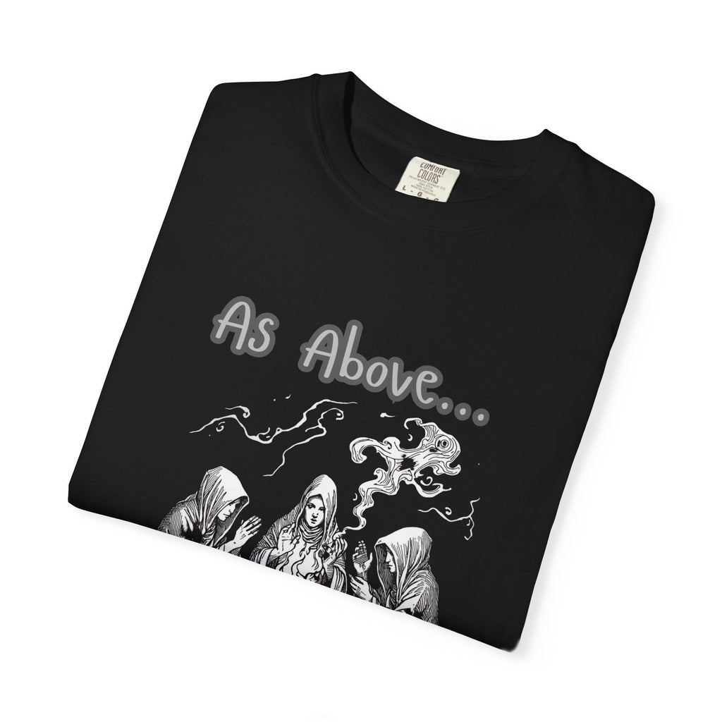 As Above So Below Ritual Scene T-Shirt | Occult Witchcraft Illustration - Erudition Designs