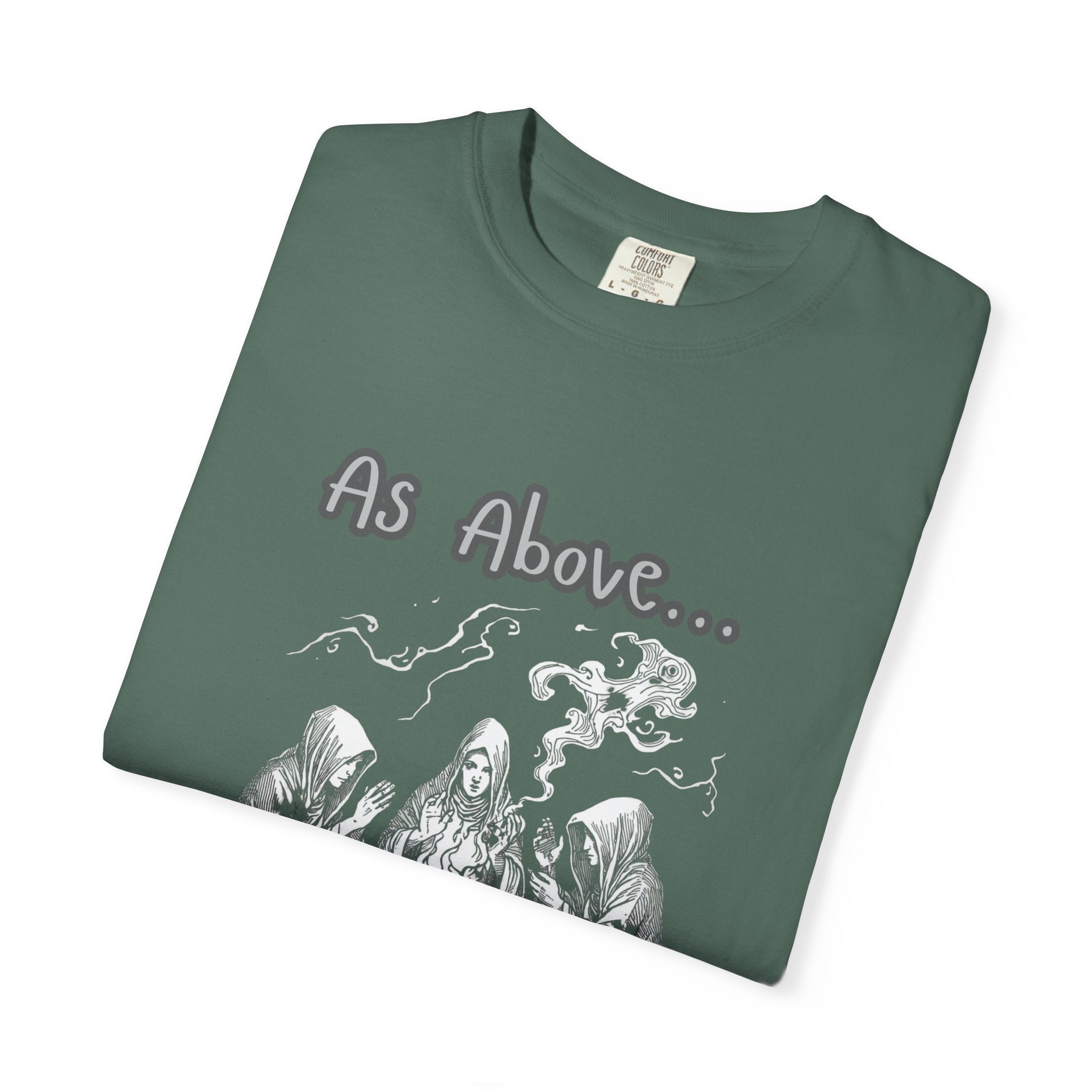 As Above So Below Ritual Scene T-Shirt | Occult Witchcraft Illustration - Erudition Designs