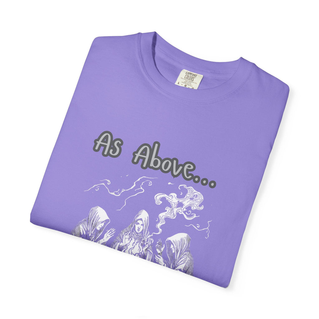 As Above So Below Ritual Scene T-Shirt | Occult Witchcraft Illustration - Erudition Designs