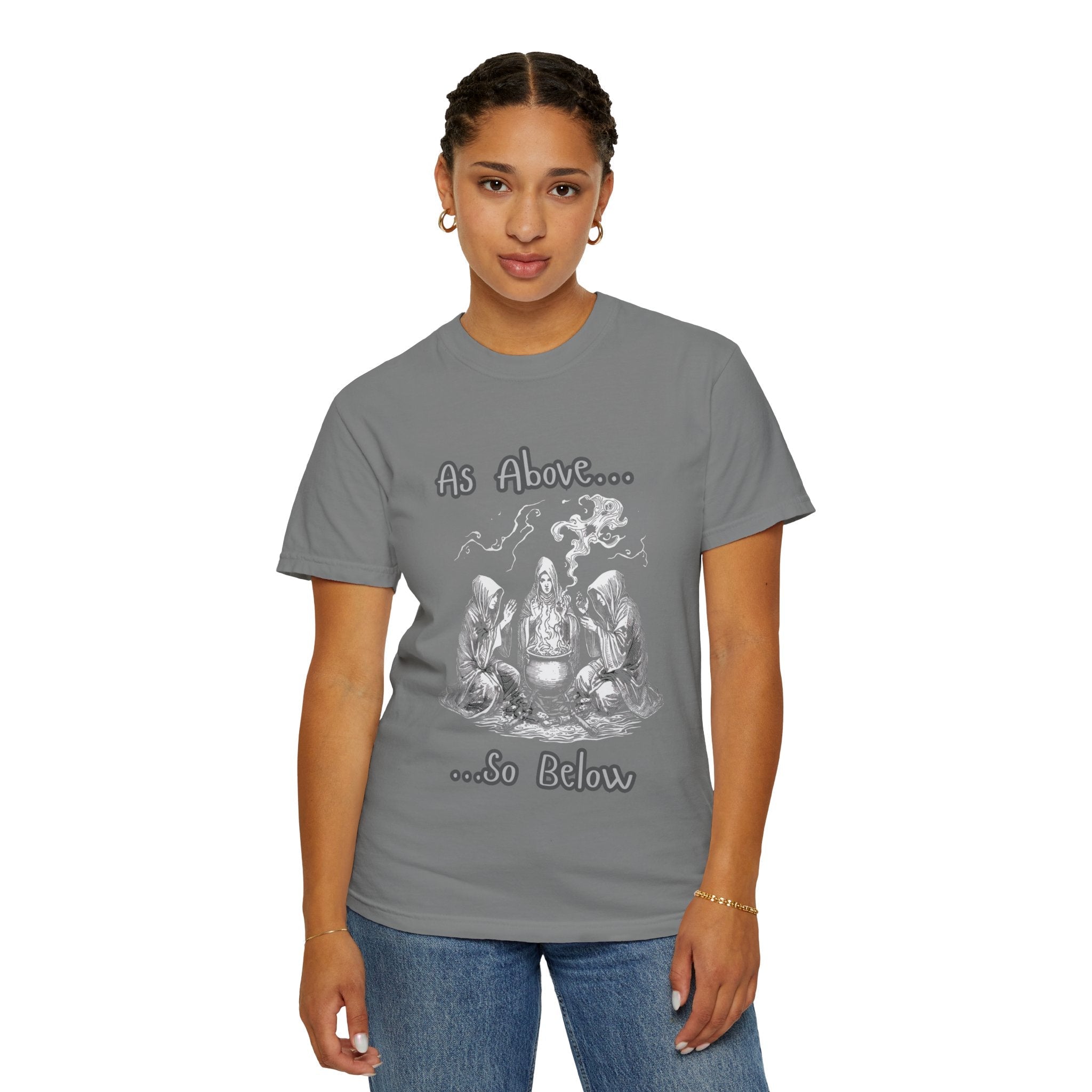 As Above So Below Ritual Scene T-Shirt | Occult Witchcraft Illustration - Erudition Designs